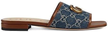 sandales femme gucci|Gucci jolie denim flats sandals.